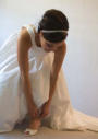 San Jose Wedding Photography - Bride Adjusts Shoes 02